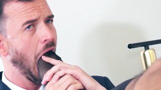 Kinky businessman Marco Napoli deepthroats throbbing cock