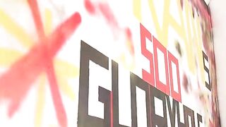 Adorable shemale Milagros Bejarano in a gloryhole cockfest