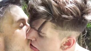 Hungry latino Nico Ruiz slurps Gabo and El Kevshos hot cum like soup