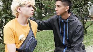 Blonde twink Melo Prince rimmed and fucked by Nicolas Greey