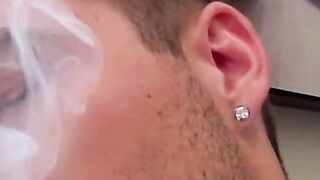 Touching myself while blowing smoke after a long day