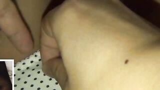 Japanese babe relaxing while her pussy is being touched