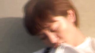 Japanese amateur fingering herself slowly in public