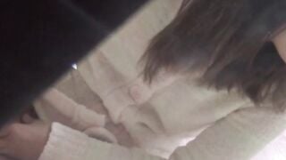 Kinky brunette teases her hairy pussy in a passionate solo