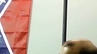 Hairy amateur gay dude smokes and strokes his cock solo