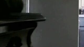 Hairy amateur gay dude smokes and strokes his cock solo