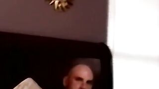 Bald stud gets a helping hand from a mature gay pervert