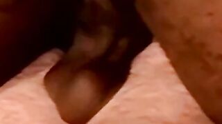 Mature man sucks black amateurs cock and tries his cum