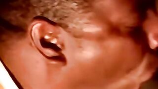 Mature man sucks black amateurs cock and tries his cum