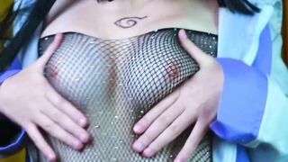 Hinata Hyuga makes her snatch squirt and stretches her tight asshole - Cosplay SpookyBoogie Amateur