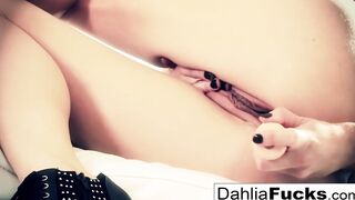 Hot Dahlia toys her tight soak snatch