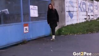 Double Outdoors Pee For Hot Red Head