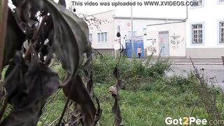 Double Outdoors Pee For Hot Red Head