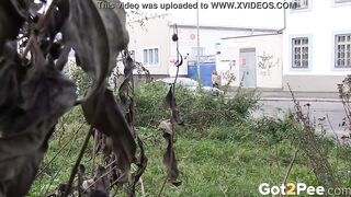 Double Outdoors Pee For Hot Red Head