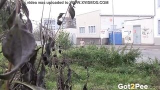 Double Outdoors Pee For Hot Red Head