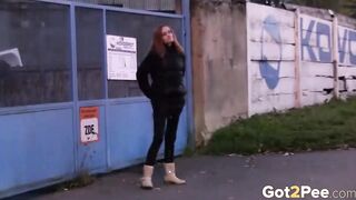 Double Outdoors Pee For Hot Red Head