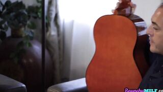 Curvy latin mom ride guitar teachers dick before head