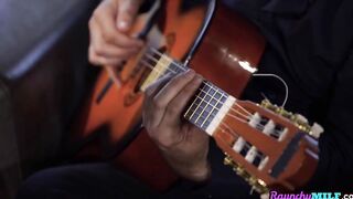 Curvy latin mom ride guitar teachers dick before head