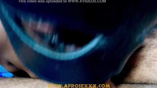 African milking the penis end up with huge creampie
