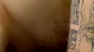 Hunky amateur fills his condom from anal fucking black man