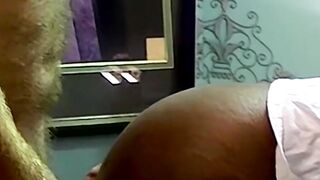 Hunky amateur fills his condom from anal fucking black man