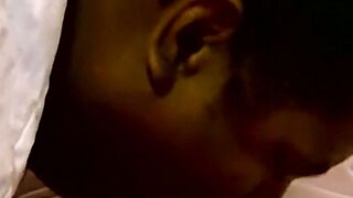 Hunky amateur fills his condom from anal fucking black man
