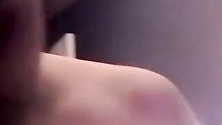 Kinky teen jerks off his throbbing cock while giving hot BJ