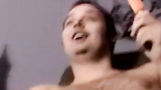 Kinky teen jerks off his throbbing cock while giving hot BJ