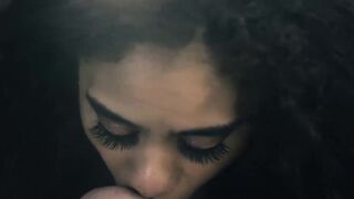 Cute teenager Scarlit Scandal deepthroats big throbbing cock