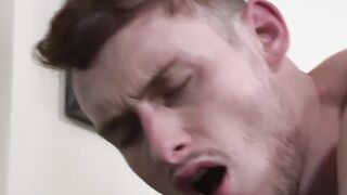 Hunk stepdad pounds twink bareback after sucking his cock