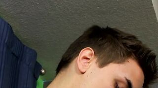 Twink sucks lovers dick and rides it until spilling a load