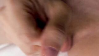 Big dicked dude Rainbow Dick strokes his manhood then licks his creamy cum