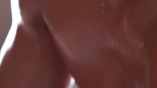 Naughty ginger girl Kaira Love oiled up Deny Lous dick before sucking it