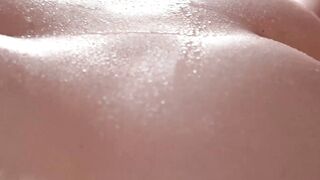 Naughty ginger girl Kaira Love oiled up Deny Lous dick before sucking it