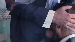 Kinky businessman Klein Kerr anal fucked hard after handjob
