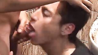 Twinks Tito and Ramiro fucking in the dirty public toilet