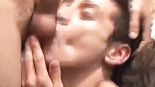 Twinks Tito and Ramiro fucking in the dirty public toilet