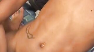 Latin twink filled with bare hard cock after 69 passion