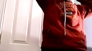 Amateur jock shows off his big dick and masturbates rough