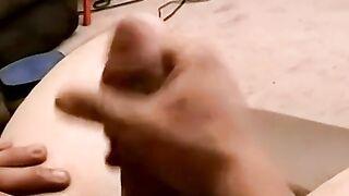 Amateur jock shows off his big dick and masturbates rough