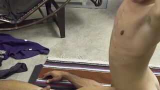 Bearded hunk hammering young stepson after wet deepthroat
