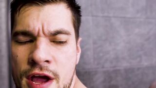 Tattooed jock Scott Finn fucked raw in the gym shower