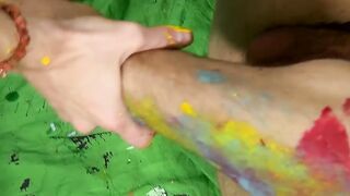 Slim twink boyfriends exchange blowjobs until spilling cum