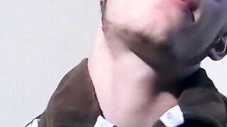 Hairy Bleu fingered his tight butthole while lighting up his cig