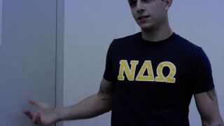 Evan Knox devours the dong of Kyle in a frat party before getting a rim job