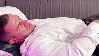 Hunky Braden Charron moaned and jerked after getting his feet worshiped by Dan Edward