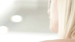 Big titted blonde Miela gently touches herself like a beautiful flower