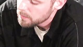 Horny amateur jerks off his big throbbing cock in hot solo