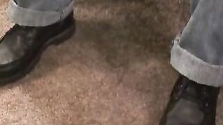 Horny amateur jerks off his big throbbing cock in hot solo