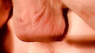 Amateur barebacked by older man before cumming in his mouth